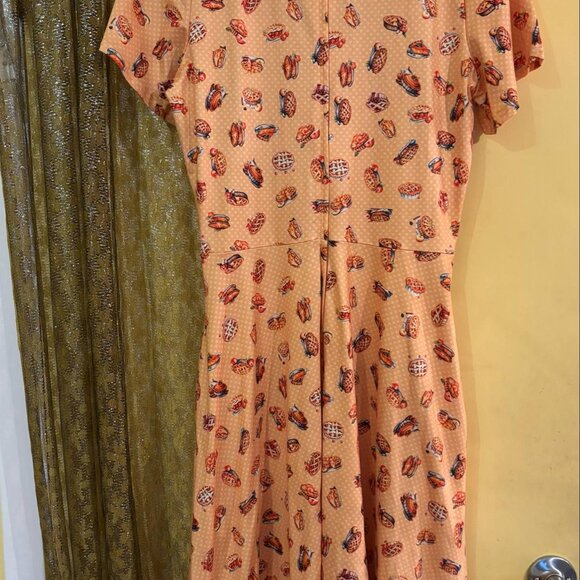 Retro Apple Pie Print Fit & Flare Dress, NWOT - Picture 8 of 10